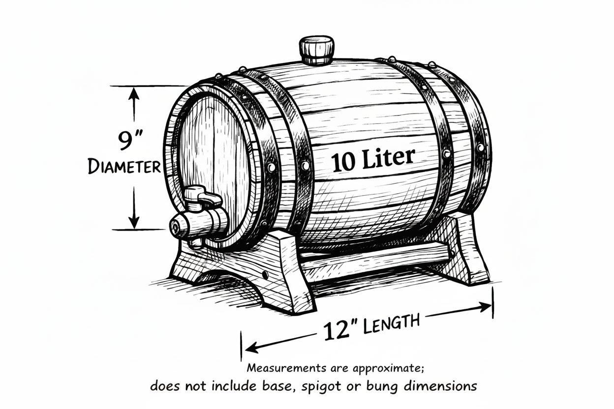 10 Liter White Oak Barrel