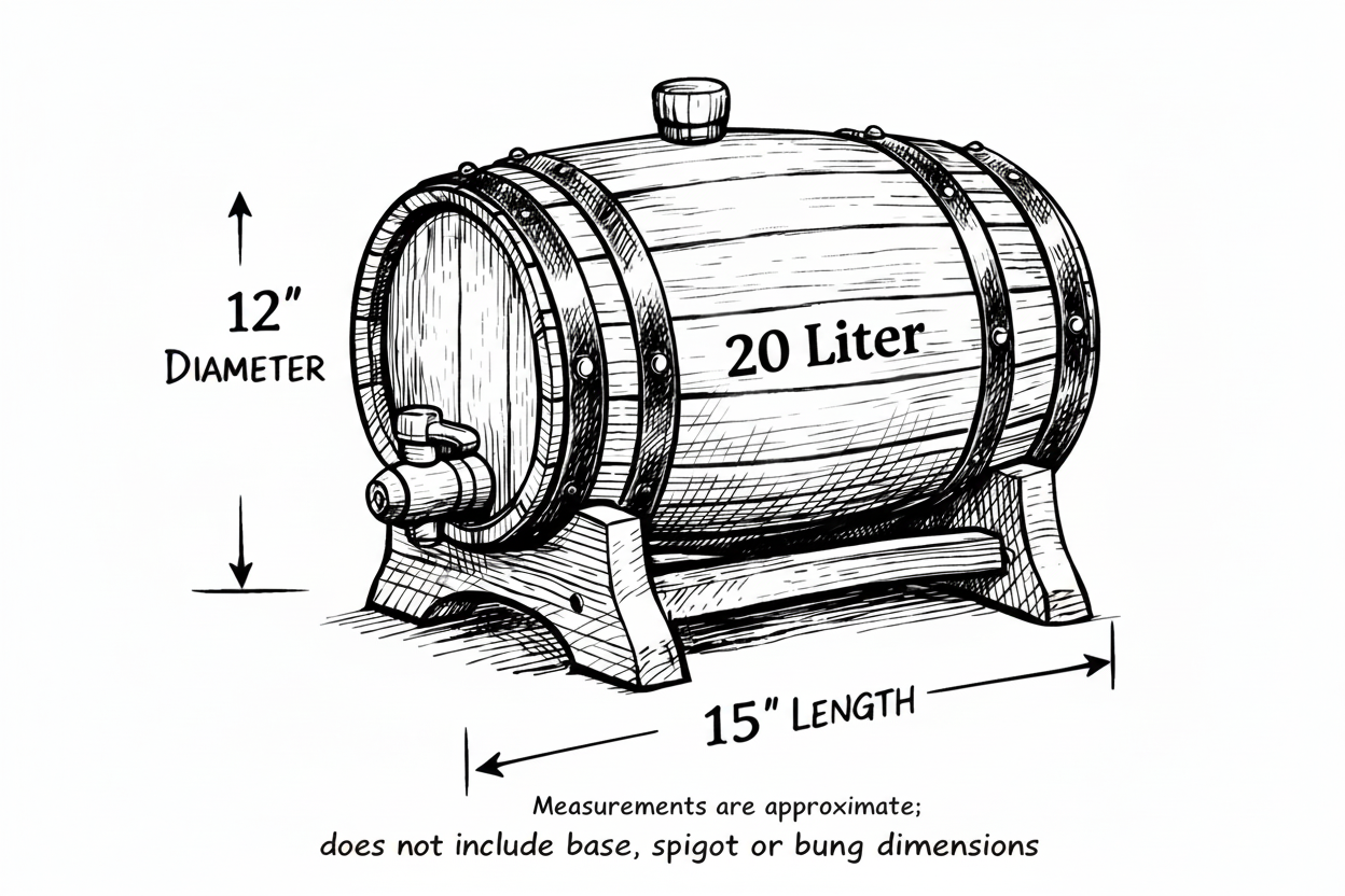 20 Liter White Oak Barrel